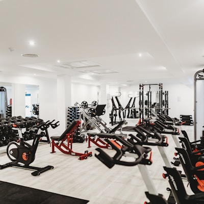 Modern gym equipment setup
